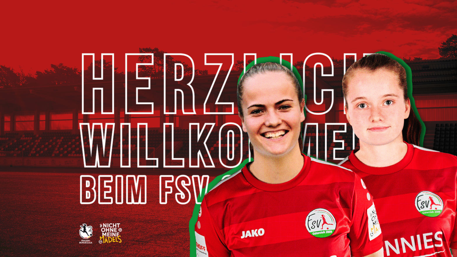 Wir begrüßen unsere Neuzugänge Madita Sommer und Jacqueline Baumgärtel. (Grafik: FSV Gütersloh 2009)