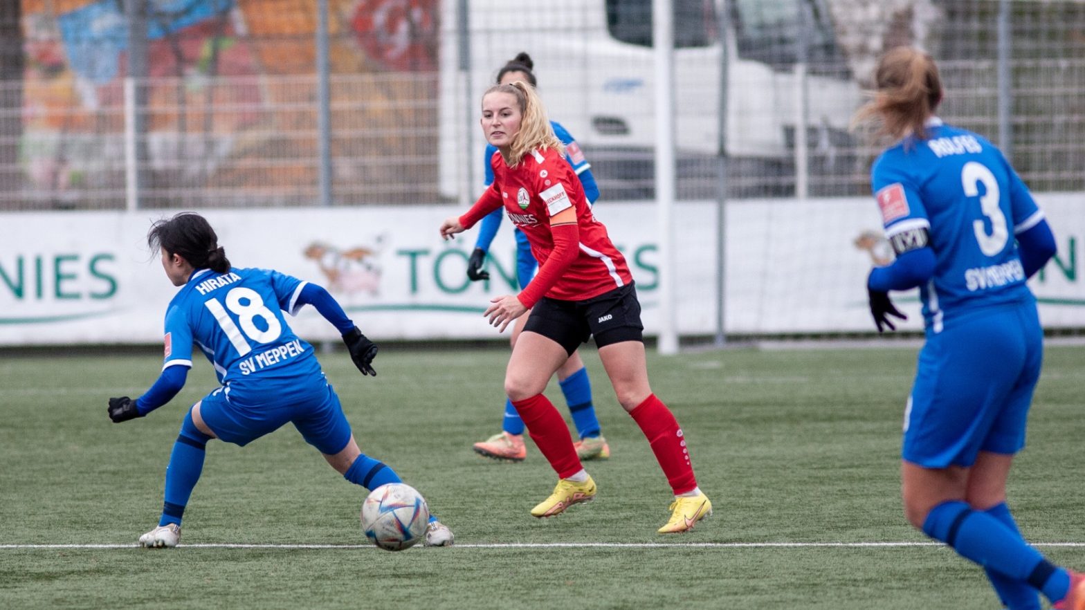 Maren Tellenbröker im Testspiel gegen den SV Meppen. (Foto: Dennis Seelige / FSV Gütersloh 2009)