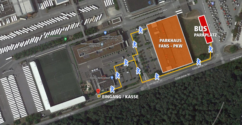 Umgebungsplan der Tönnies-Arena (© Google Maps)