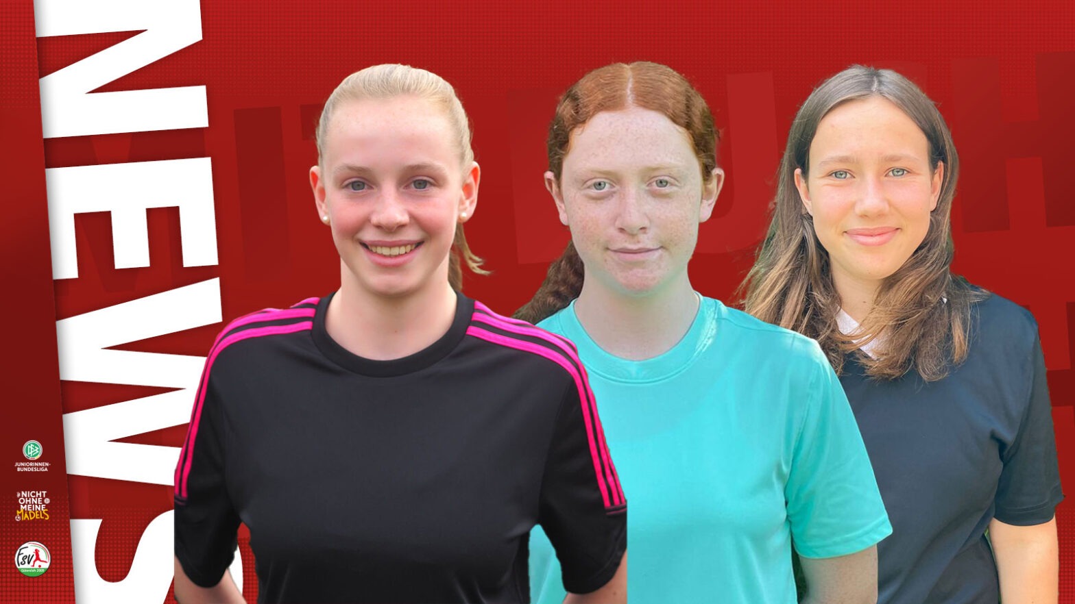 Neuzugänge für die U-17 Mannschaft: Emma Bendix, Finja Mentrup und Merle Theis. (Foto: FSV Gütersloh 2009)