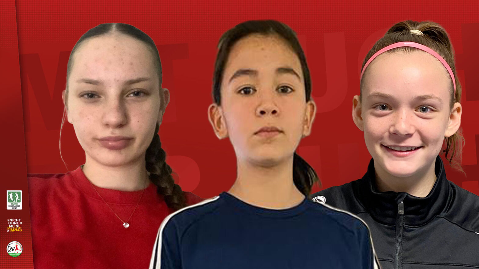 Lena Catarina Latton, Romy Reger und Lina Sophie Winter verstärken die U16 des FSV. (Foto: FSV Gütersloh 2009)