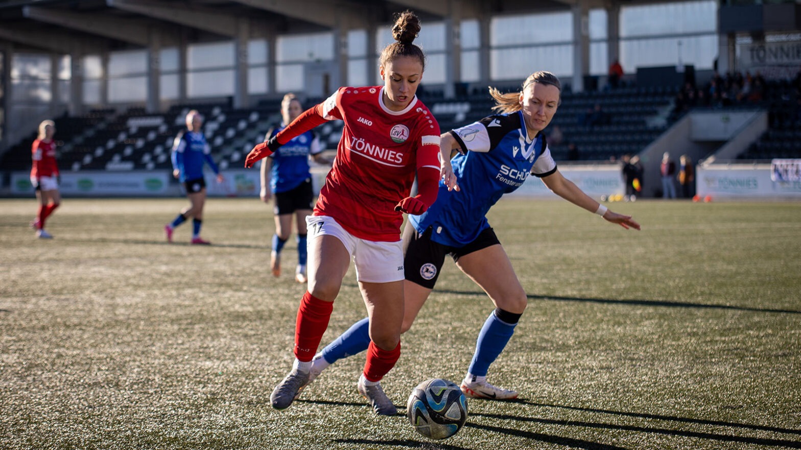 FSV-Angreiferin Shpresa Aradini im Testspiel gegen den DSC Arminia Bielefeld. (Foto: Dennis Seelige / FSV Gütersloh 2009)