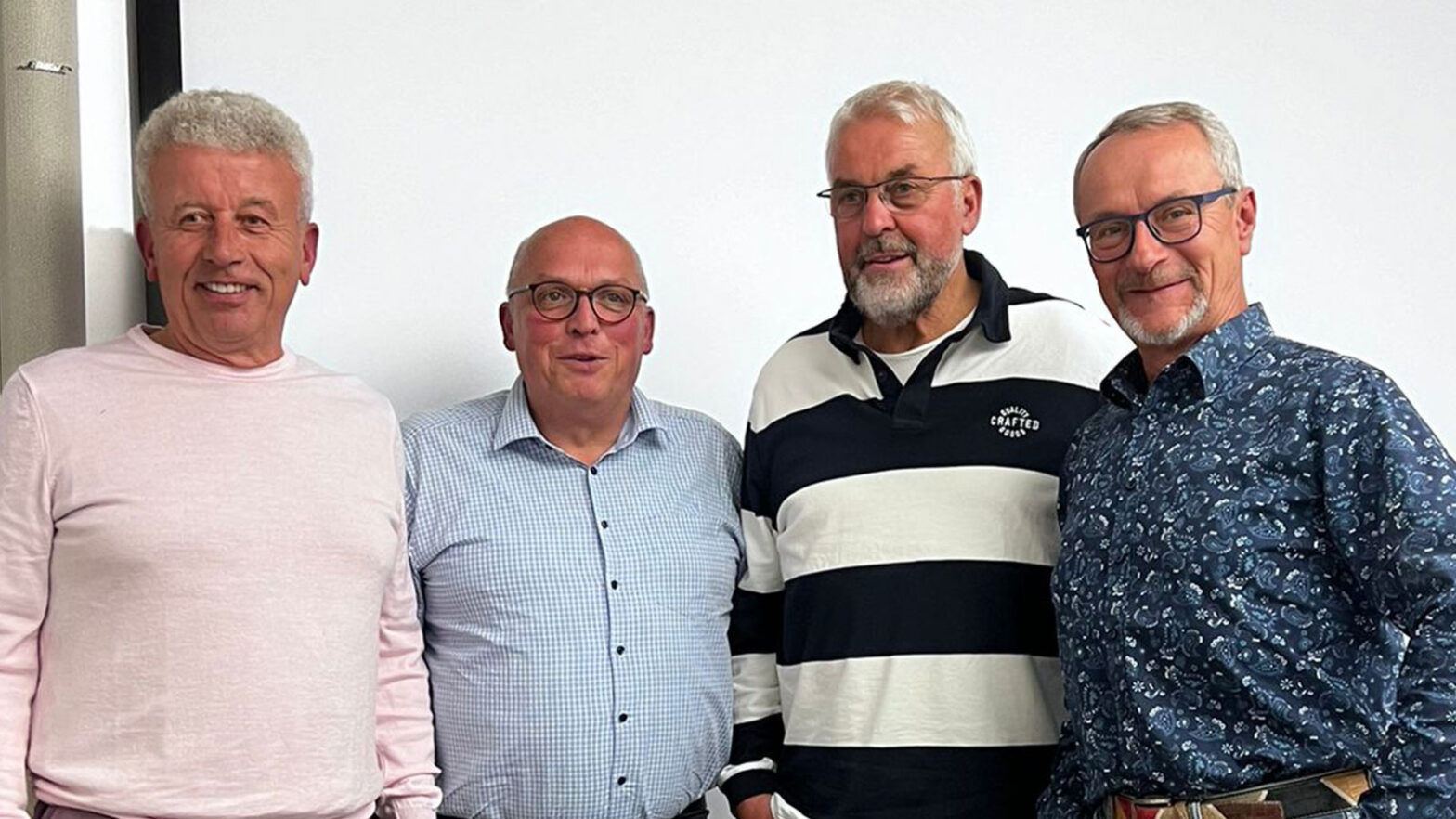 FSV-Vorstände Sebastian Kmoch und Michael Horstkötter empfingen die FCG-Vorstände Hans-Hermann Kirschner und Heiner Kollmeyer zur Mitgliederversammlung. (Foto: Tobias Neumann / FSV Gütersloh 2009)