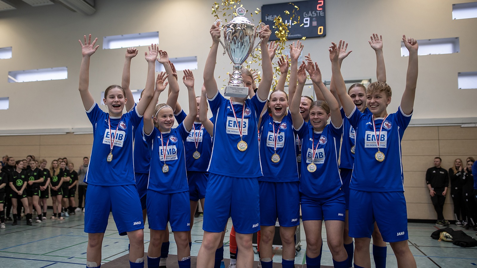 Turbine Potsdam gewinnt as Gütersloher Hallenmasters 2025 um den Keystone Sports Cup. (Foto: Dennis Seelige / FSV Gütersloh 2009)