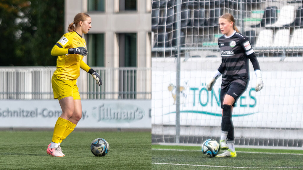 FSV-Nachwuchstorhüterinnen Linna Hermsmeier und Mirja Kropp. (Foto: Boris Kessler / FSV Gütersloh 2009)