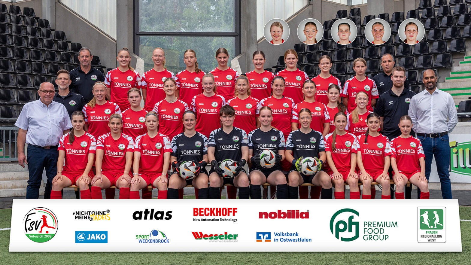 Mannschaftsfoto des FSV Gütersloh für die Saison 2025/2026 (Foto: Boris Kessler / FSV Gütersloh 2009)