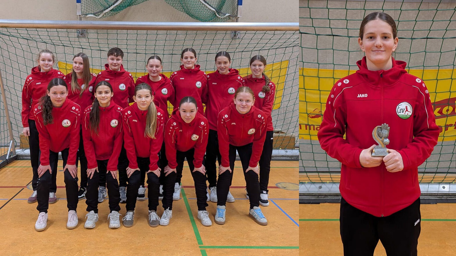 Kim Fahrmeyer (rechts) und die U17 des FSV beim STIENS-Cup. (Fotos: FSV Gütersloh 2009)