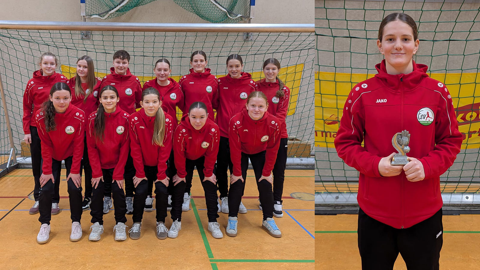 Kim Fahrmeyer (rechts) und die U17 des FSV beim STIENS-Cup. (Fotos: FSV Gütersloh 2009)